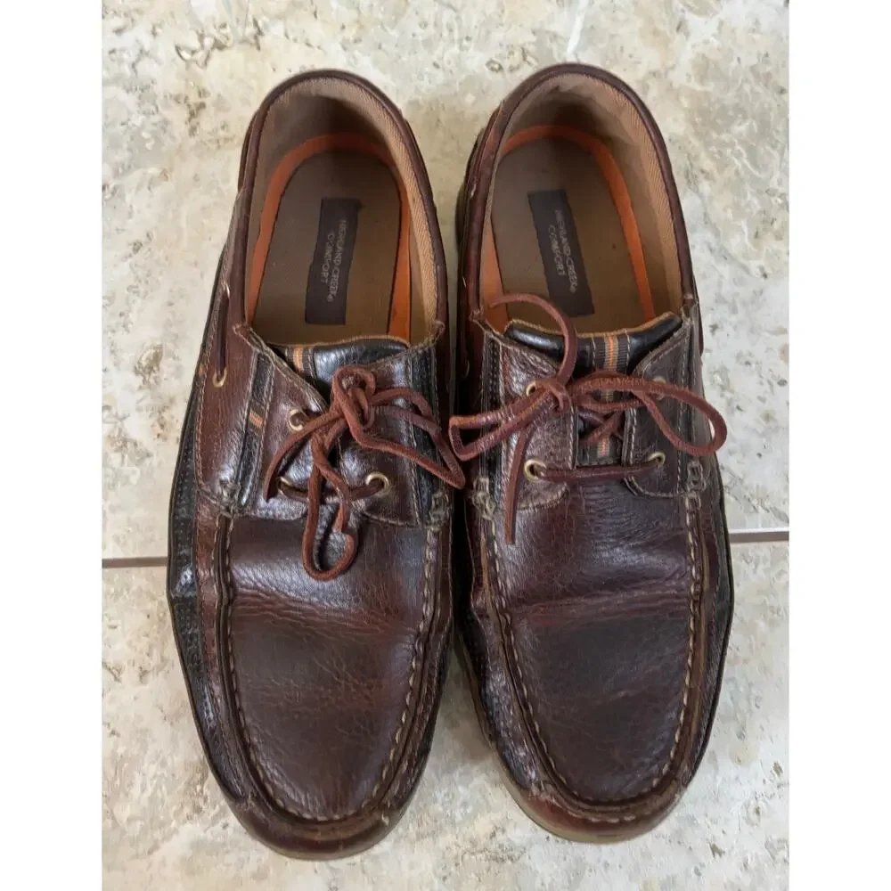 Highland Creek Comfort Port Style Mens Shoes 13 M Brown Black Loafer Deck